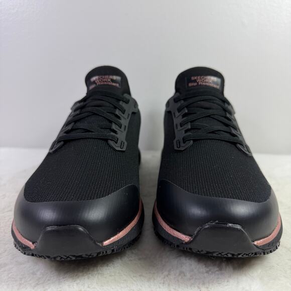 Skechers Work Squad SR Slip-Resistant Sneaker Black/Rose Gold Women’s Size 11 - Picture 3 of 10